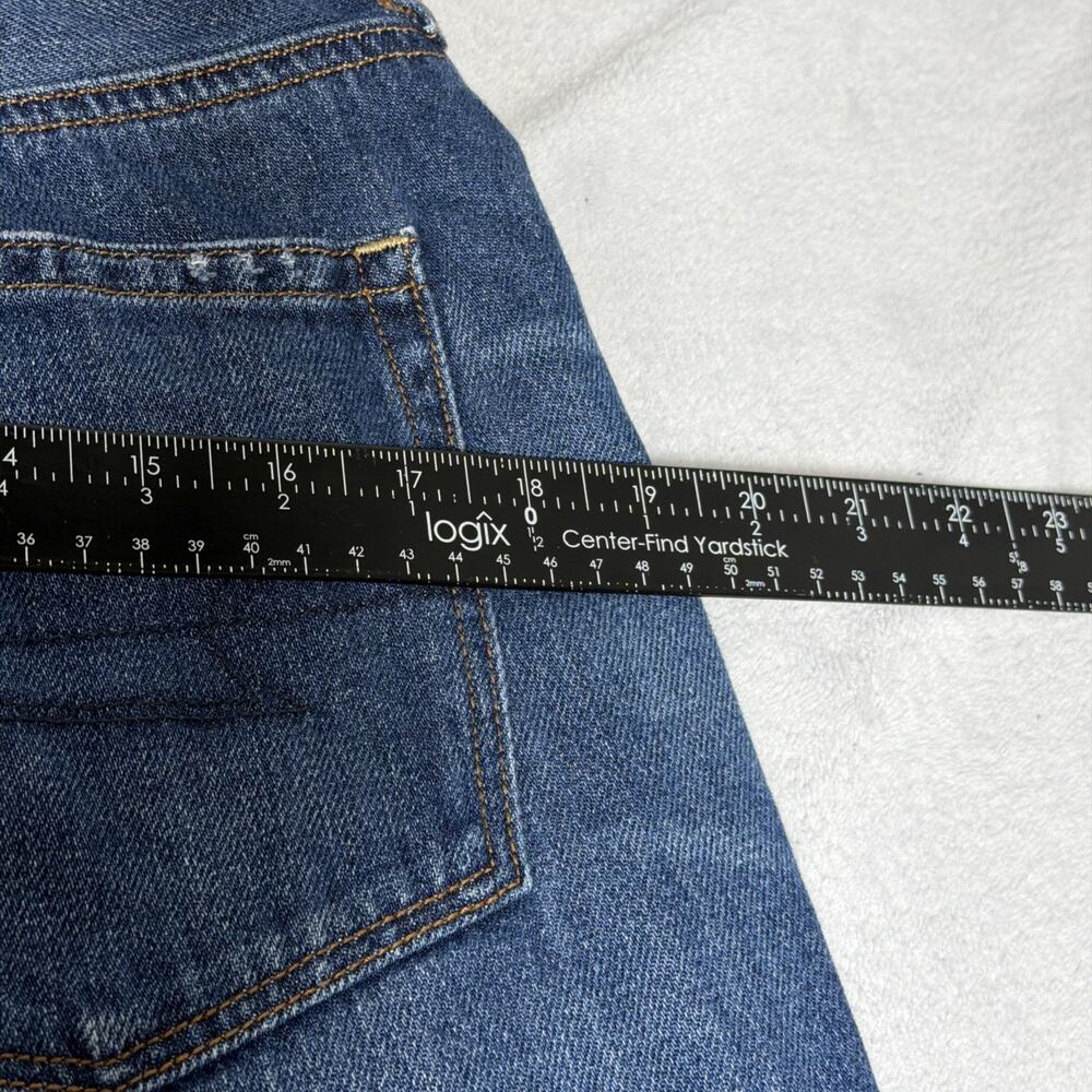 American Eagle Distressed Wide Leg Crop - Size 10 Long - Button Fly/Raw Hem - Picture 8 of 16